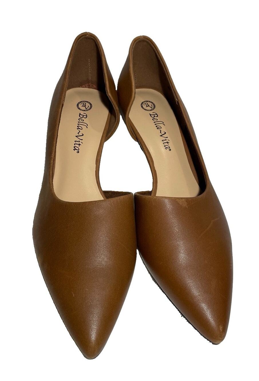 Bella Vita Women’s Quilla Kitten Heel Pump Camel Burnished Leather Size 9.5M